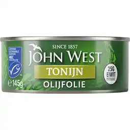 Albert Heijn John West Tonijnstukken in olijfolie aanbieding