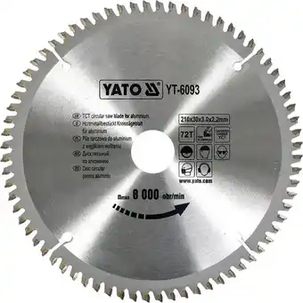 Amazon Yato YT-6093,HM zaagblad 210 x 30, 72 tanden, TFZ, voor aluminium, kunststof, non-ferrometalen aanbieding