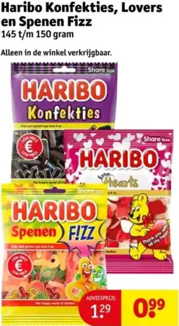Kruidvat Haribo Konfekties, Lovers en Spenen Fizz aanbieding