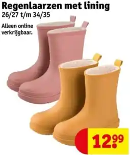 Kruidvat Regenlaarzen met lining aanbieding