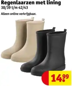 Kruidvat Regenlaarzen met lining aanbieding