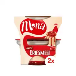 Albert Heijn Mona Pudding griesmeel rode bessensaus duo aanbieding