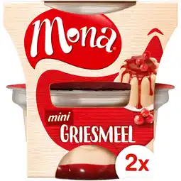 Albert Heijn Mona Pudding griesmeel rode bessensaus duo aanbieding