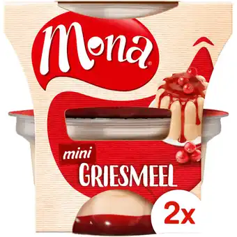 Albert Heijn Mona Pudding griesmeel rode bessensaus duo aanbieding