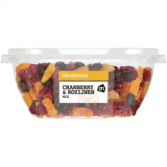 Albert Heijn AH Cranberry & rozijnen mix gedroogd aanbieding