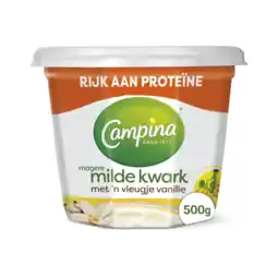 Albert Heijn Campina Magere milde kwark met vleugje vanille aanbieding