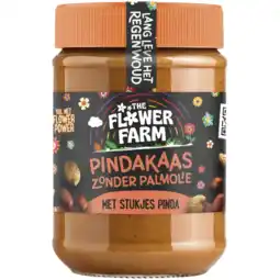 Albert Heijn Flower Farm Pindakaas zonder palmolie met stukjes aanbieding