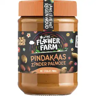 Albert Heijn Flower Farm Pindakaas zonder palmolie met stukjes aanbieding