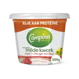 Albert Heijn Campina Magere milde kwark aardbei aanbieding