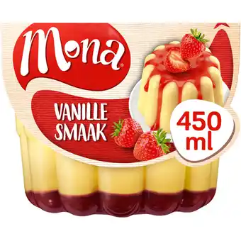 Albert Heijn Mona Vanillepudding met aardbeiensaus aanbieding