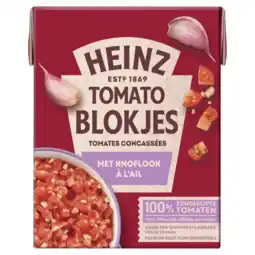 Albert Heijn Heinz Tomaten blokjes met knoflook aanbieding