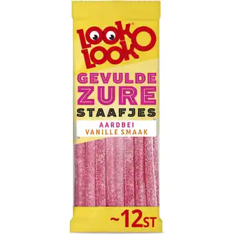 Albert Heijn Look-O-Look Gevulde zure staafjes aardbei vanille aanbieding