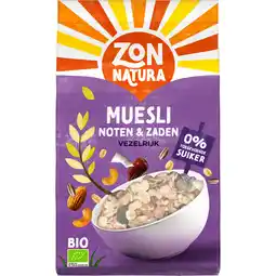 Albert Heijn Zonnatura Muesli met noten en zaden aanbieding