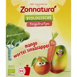 Albert Heijn Zonnatura Biologische knijpfruit mango wortel aanbieding