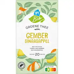 Albert Heijn AH Biologisch Groene thee gember sinaasappel aanbieding