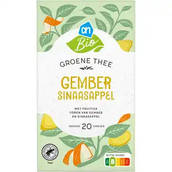 Albert Heijn AH Biologisch Groene thee gember sinaasappel aanbieding