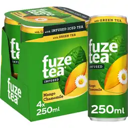 Albert Heijn Fuze Tea Green ice tea mango chamomile 4-pack aanbieding