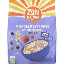 Albert Heijn Zonnatura Muesli bessen en zaden proteïne aanbieding