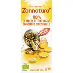 Albert Heijn Zonnatura 100% gember citroengras kruideninfusie aanbieding