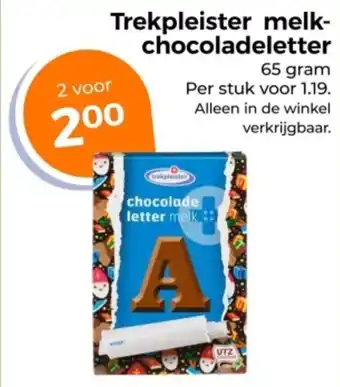 Trekpleister Trekpleister Melkchocoladeletter aanbieding