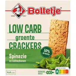 Albert Heijn Bolletje 50% groente crackers spinazie aanbieding