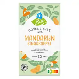 Albert Heijn AH Biologisch Groene thee mandarijn sinaasappel aanbieding