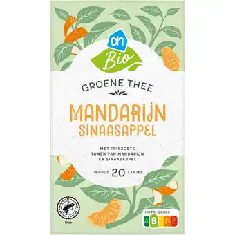 Albert Heijn AH Biologisch Groene thee mandarijn sinaasappel aanbieding