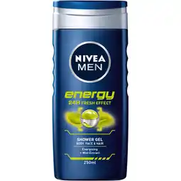Albert Heijn NIVEA Men energy douchegel 3-in-1 met mint aanbieding