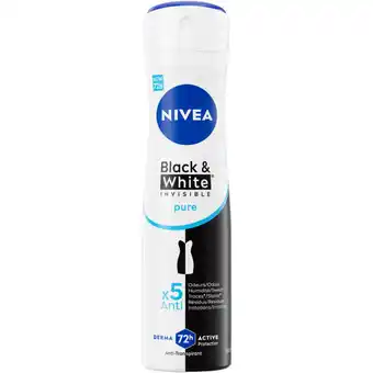 Albert Heijn NIVEA Black &white pure anti transpirant spray aanbieding