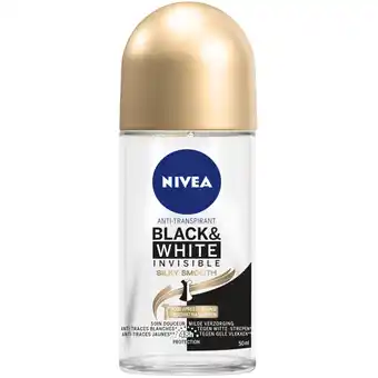 Albert Heijn NIVEA Black & white silky smooth deo roller aanbieding