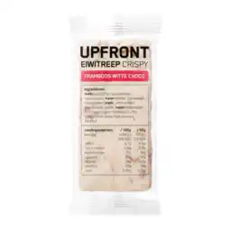 Albert Heijn Upfront Eiwit crisp witte chocolade framboos aanbieding