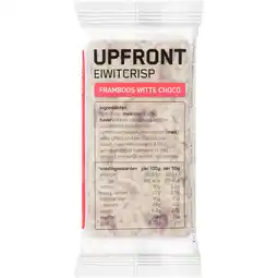 Albert Heijn Upfront Eiwit crisp witte chocolade framboos aanbieding