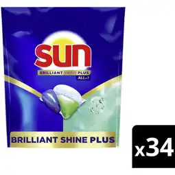 Albert Heijn Sun Brilliant shine plus vaatwascapsules aanbieding