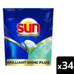 Albert Heijn Sun Brilliant shine plus vaatwascapsules aanbieding