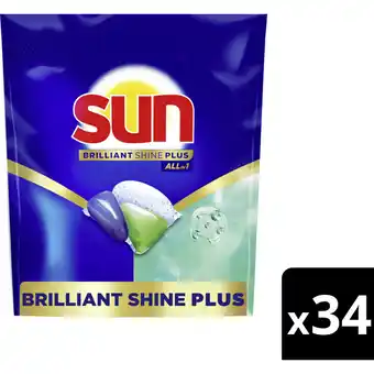 Albert Heijn Sun Brilliant shine plus vaatwascapsules aanbieding