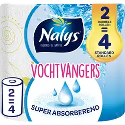 Albert Heijn Nalys Vochtvangers keukenpapier 2=4 rol aanbieding