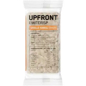 Albert Heijn Upfront Eiwit crisp vanille kaneel smaak aanbieding