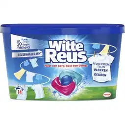 Albert Heijn Witte Reus White 3+1 power wasmiddel capsules wit aanbieding