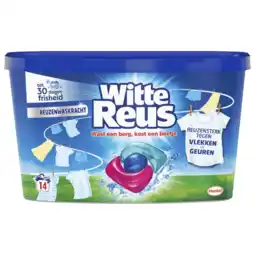 Albert Heijn Witte Reus White 3+1 power wasmiddel capsules wit aanbieding
