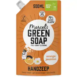 Albert Heijn Marcel's Green Soap Handzeep orange & jasmin navulling aanbieding