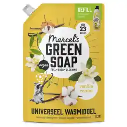 Albert Heijn Marcel's Green Soap Wasmiddel vanilla & cotton navulling aanbieding