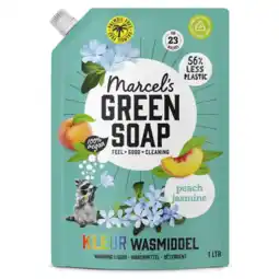 Albert Heijn Marcel's Green Soap Wasmiddel color peach jasmine navulling aanbieding