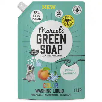 Albert Heijn Marcel's Green Soap Wasmiddel color peach jasmine navulling aanbieding
