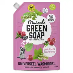 Albert Heijn Marcel's Green Soap Wasmiddel patchouli cranberry navulling aanbieding