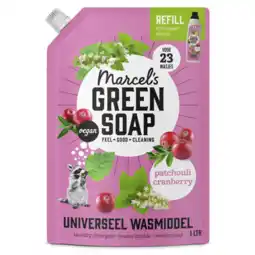 Albert Heijn Marcel's Green Soap Wasmiddel patchouli cranberry navulling aanbieding