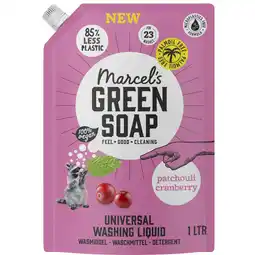 Albert Heijn Marcel's Green Soap Wasmiddel patchouli cranberry navulling aanbieding