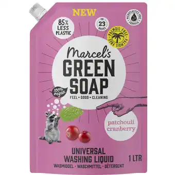 Albert Heijn Marcel's Green Soap Wasmiddel patchouli cranberry navulling aanbieding
