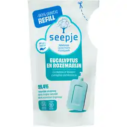 Albert Heijn Seepje Handzeep eucalyptus rozemarijn navulling aanbieding
