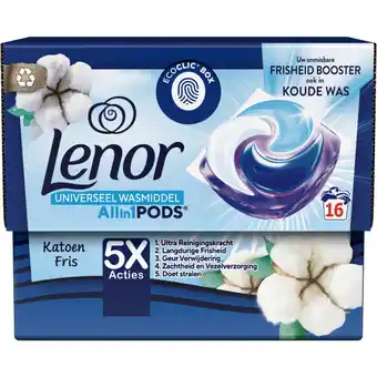Albert Heijn Lenor Katoen wasmiddelcapsules aanbieding