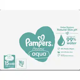 Albert Heijn Pampers Harmonie aqua babydoekjes 15-pack aanbieding